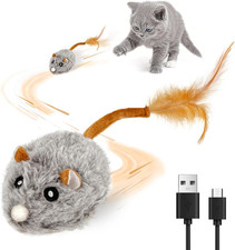 USB Rechargeable Electric Mouse Cat Toy with Squeaky Sound, Interactive Toys Fo