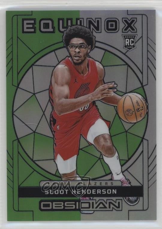 2023 Panini Obsidian Equinox Electric Etch Green Flood /25 Scoot Henderson 12zr