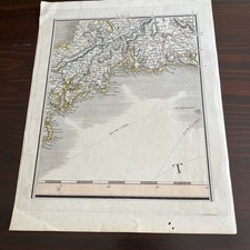 Antique Map Of Cornwall Dated 1816 By Hand On Reverse Unframed See Description