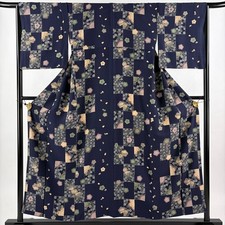 JAPANESE KIMONO FINE PATTERN PURPLE 154.5cm 5 ft 1 in PURE SILK FF9365