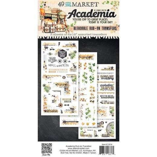 49 and Market Academia Rub-On Transfer Set 3pcs