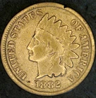 1882 American Indian Head Cent Circulated Brown Philadelphia Mint