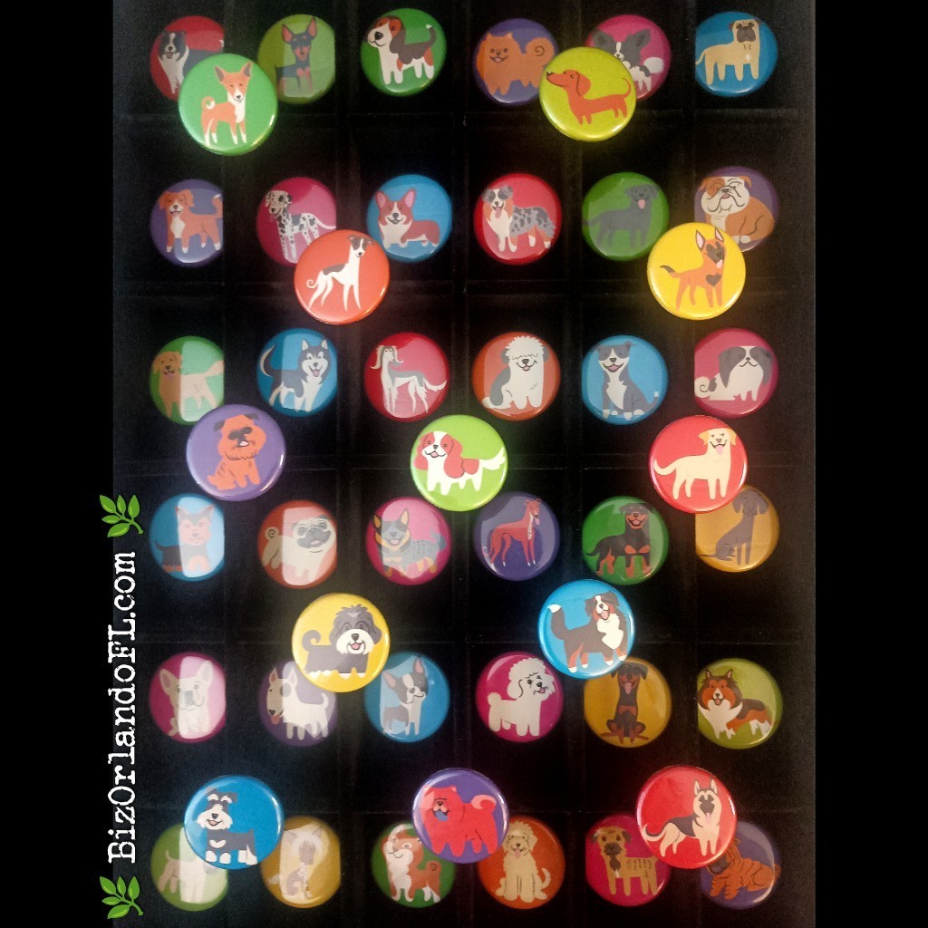 48 Handmade Dog Pin Badges by Lili Chen - 1.25