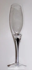 Orrefors INTERMEZZO BLUE, Blue Teardrop Inside Stem, Champagne Flute, 9 3/4"