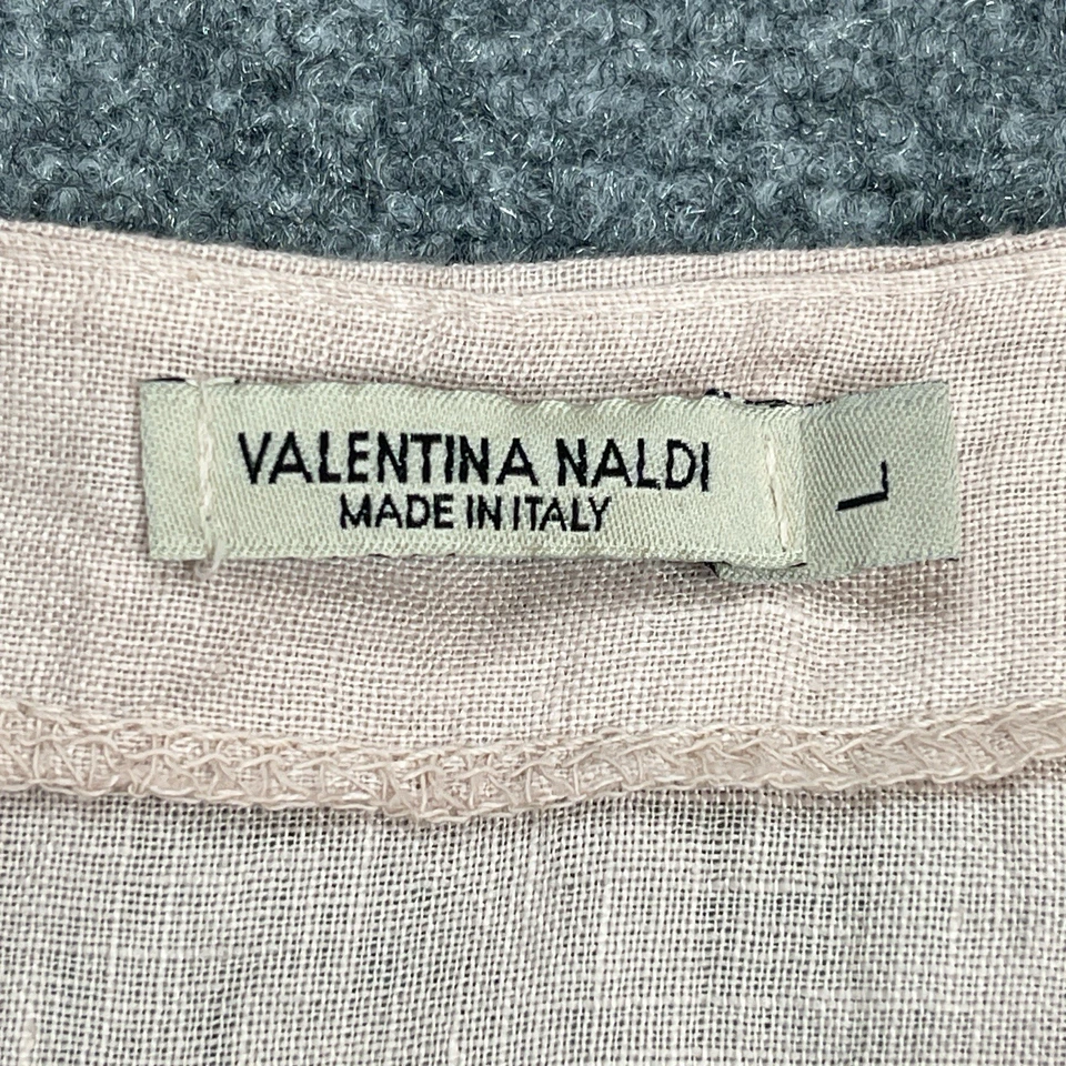 Vestido Valentina Naldi Italia Mujer Grande 100% Lino Bordado Rubor Rosa Foto 4 de 4