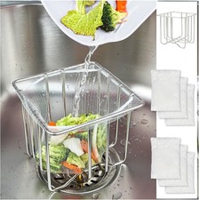 Kitchen Sink Strainer with Sink Basket Holder and 300 Strainer Net Bags,Food