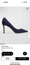 Jimmy Choo Romy 85mm Suede Pump Navy Size 36.5 — NO RESERVE!