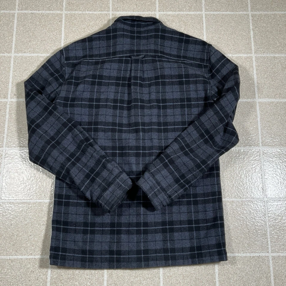 Frank And Oak Men's Grey Heavyweight Flannel Plaid Zip Shirt Jacket Shacket Sz M - Image 3 of 4