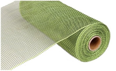 10 Inch x 30 Feet Deco Poly Mesh Ribbon Moss Green Non Metallic RE1302E4