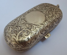SUPERB ENGLISH ANTIQUE 1913 SOLID STERLING SILVER DOUBLE SOVEREIGN CASE HOLDER