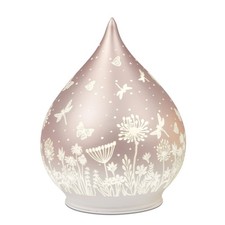 LED Dekoobjekt Tropfen Blumenwiese Pastell-Peach rosa H. 15cm mit Timer Formano