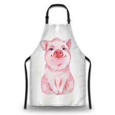 Cook Apron Women Lovely Pink Pig Watercolor Men Kitchen 27x31 Inch Waterproof
