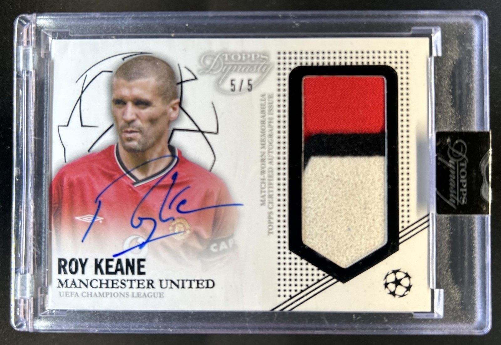 2022-23 Topps Dynasty UEFA Roy Keane Patch Auto Autograph Black #/5 Man U