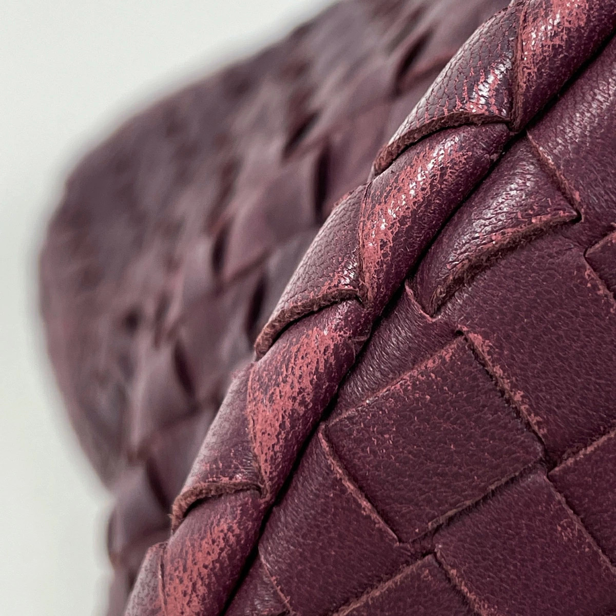 BOTTEGAVENETA Intrecciato Leather Tote Bag Bordeaux 32in x 10in x 10in Used thumbnail 3
