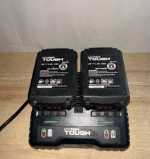 HYPER Tough HT19-401-003-14 20V Max Battery Charger W/ 2 Batteries ABP118T