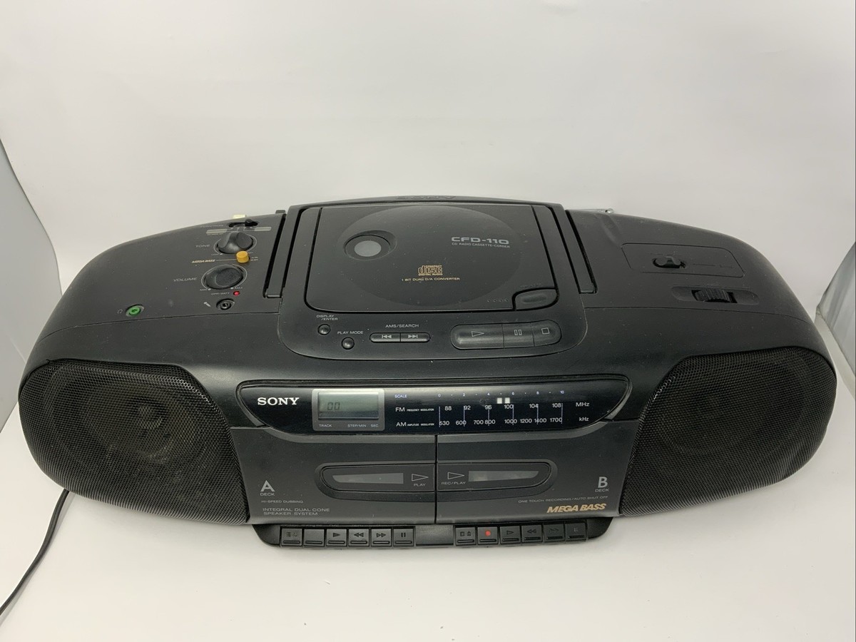 Vintage Sony CFD-110 CD Radio Cassette Stereo CD Player Tested