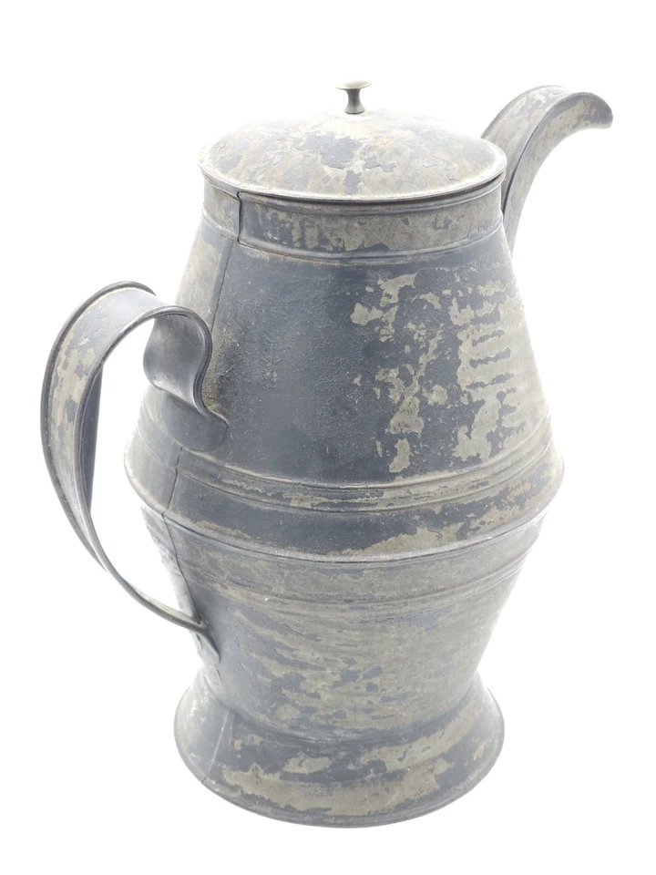 RARE 19TH CENTURY PENNSYLVANIA TIN TOLEWARE ORIGINAL COFFEE POT - Image 2 of 4
