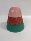 3 Vintage Pyrex Primary Color Nesting Mixing Bowls Pink Red Green 401 402 403