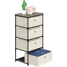 Cómoda de almacenamiento de tela, cajón organizador de ropa con 4 cajones para dormitorio, dormitorio