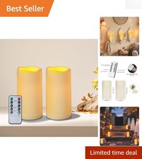 Ivory Flameless Candles 4-6  Set with Remote  Timer - Indoor/Outdoor Ambience