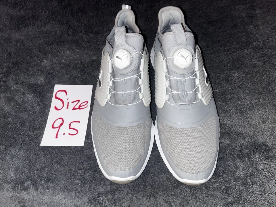 Puma Golf Ignite PwrAdapt Caged DISC Golf Shoes Mens Size 9.5 US Gray/white - Image 3 of 4