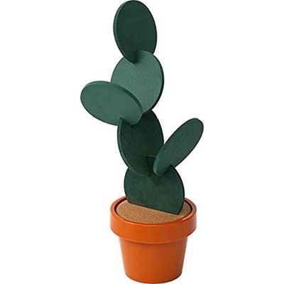 Brccee AC 6-Piece Green Coaster Cactus Set with Flower Pot Shaped Pure 