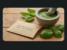   Genovese Sweet Basil Seeds 100 Italian Pesto Herb Garden Heirloom Non-GMO    