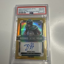 2022 Breece Hall Panini GOLD /10 RC PSA 10 Auto 10 GEM MINT POP 1 #