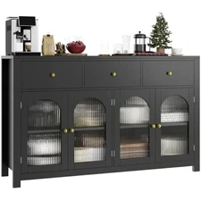 Buffet cabinet with storage, 55.1" large sideboard buffet farmhouse ki