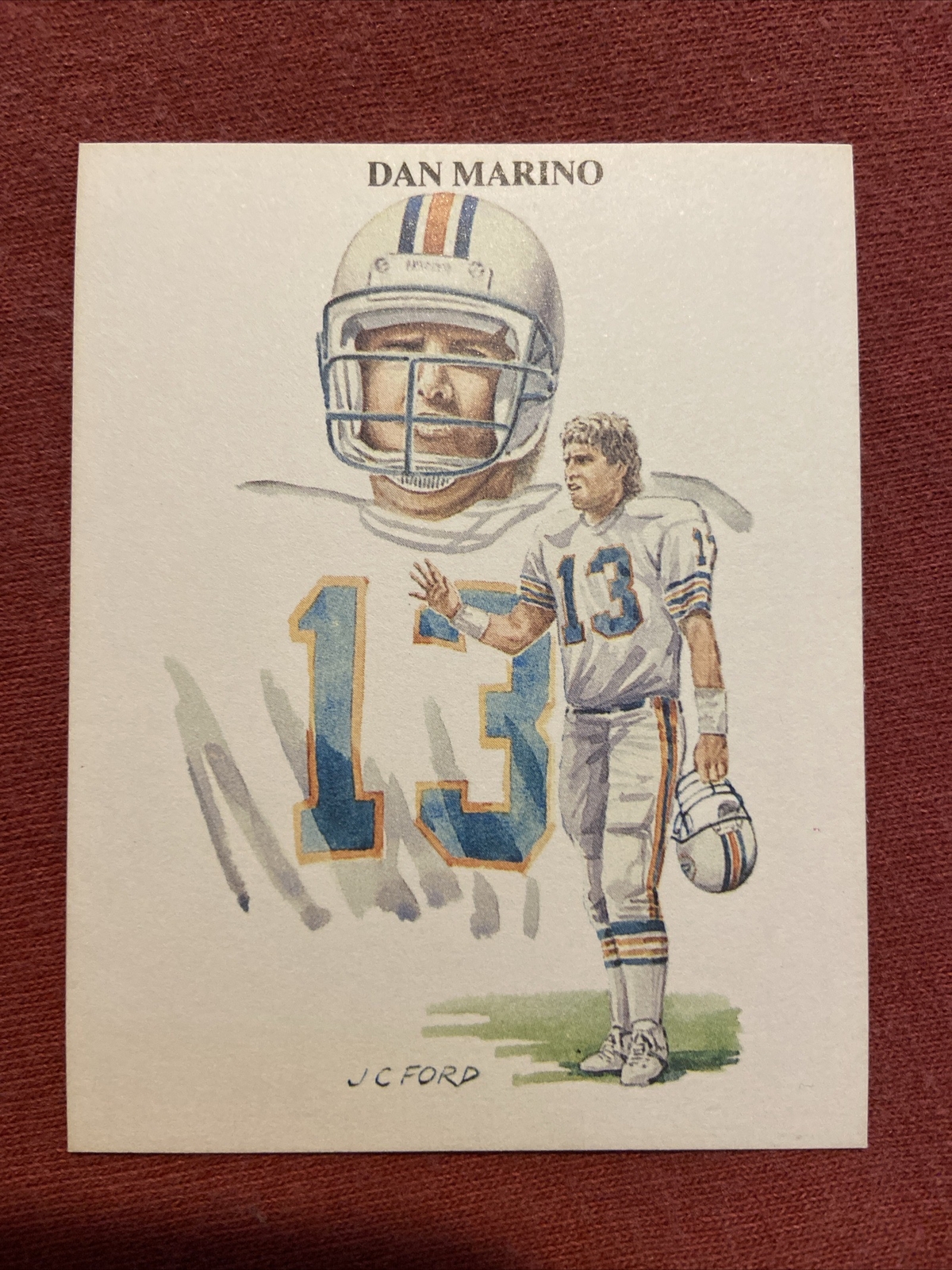 1989 IMPERIAL UK DAN MARINO MIAMI DOLPHINS ALL Time Great Quarterback Card