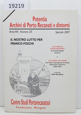 C. Studien Portorecanatesi Potentia Archive von Porto Recanati und Umgebung Nr. 25 2007