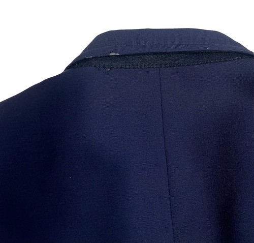 Blazer uomo vintage ricamato stemma patch blu navy taglia media 100% lana - Foto 6 di 10