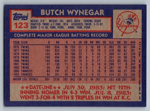 1984 Topps Baseball Singles #1-199. You Pick. NM - Picture 181 of 281