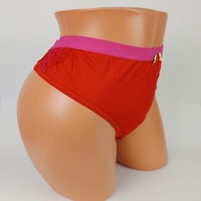 NWT Lane Bryant Cacique No Show Thong 22/24 Plus Panties Red  Pink With Lace