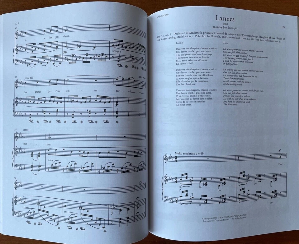 Gabriel Fauré: 50 Songs The Vocal Library High Voice Music Book  - Image 3 of 4