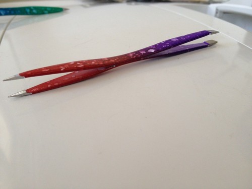 DOUBLE EYEBROW SLANT/POINTED TIP HAIR REMOVEL TWEEZER PLUCKER PULLER TWEEZERS - Picture 6 of 8