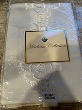 HEIRLOOM COLLECTION CUTWORK TABLE CLOTH 60X84 