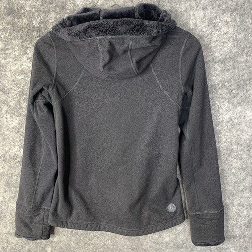 Marmot Women's Jacket XS Charcoal Black Hoodie Faux Fur Lined Full Zip Coat - Picture 12 of 16