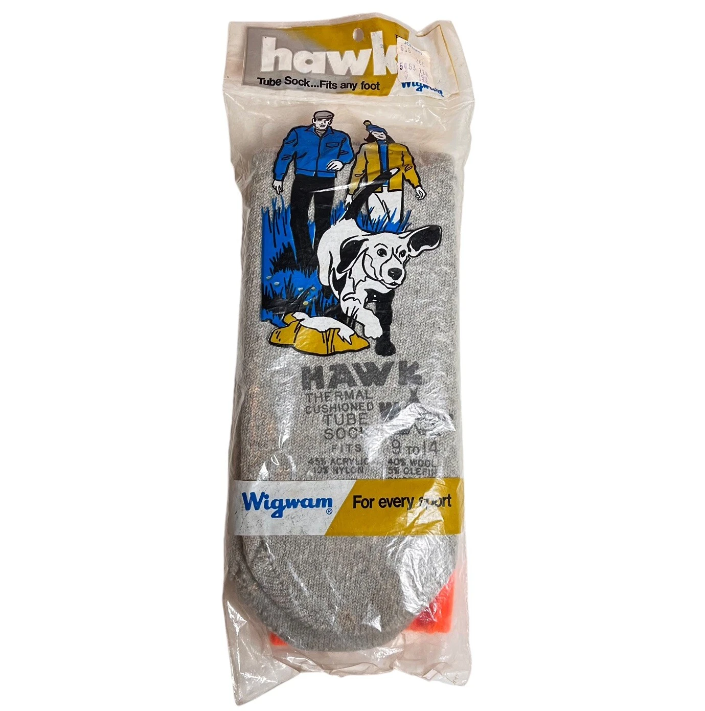 Vintage WIGWAM Hawk Thermal Wool Blend Tube Socks Sz 9-14 New Old Stock