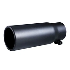 Car exhaust tip 2.5'' inlet Black Coated Stainless Steel Muffler Pipe Bolt on 	