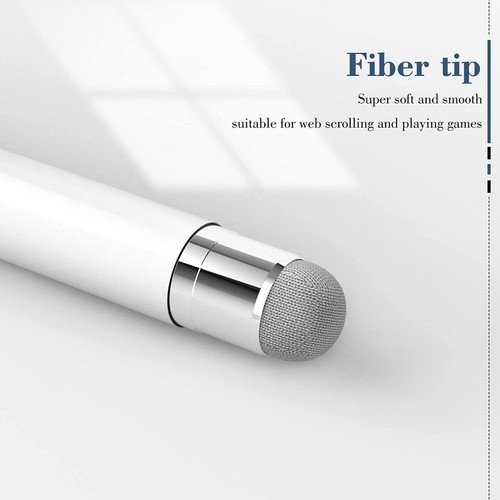 STYLUS TOUCH SCREEN PEN FIBER TIP ALUMINUM LIGHTWEIGHT WHITE for TABLETS - 第 7/7 張圖片