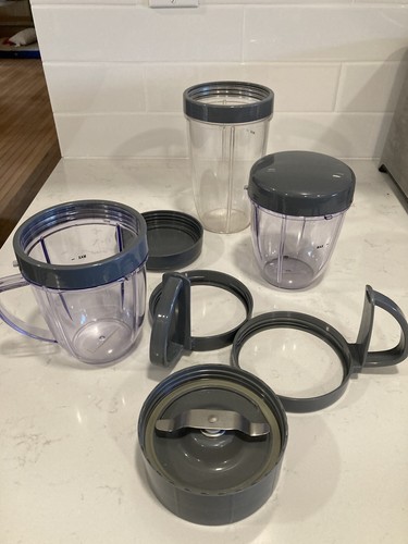 Nutribullet Magic Bullet Replacement Parts Cups, Lids, Base, Handles Some New - Picture 2 of 10