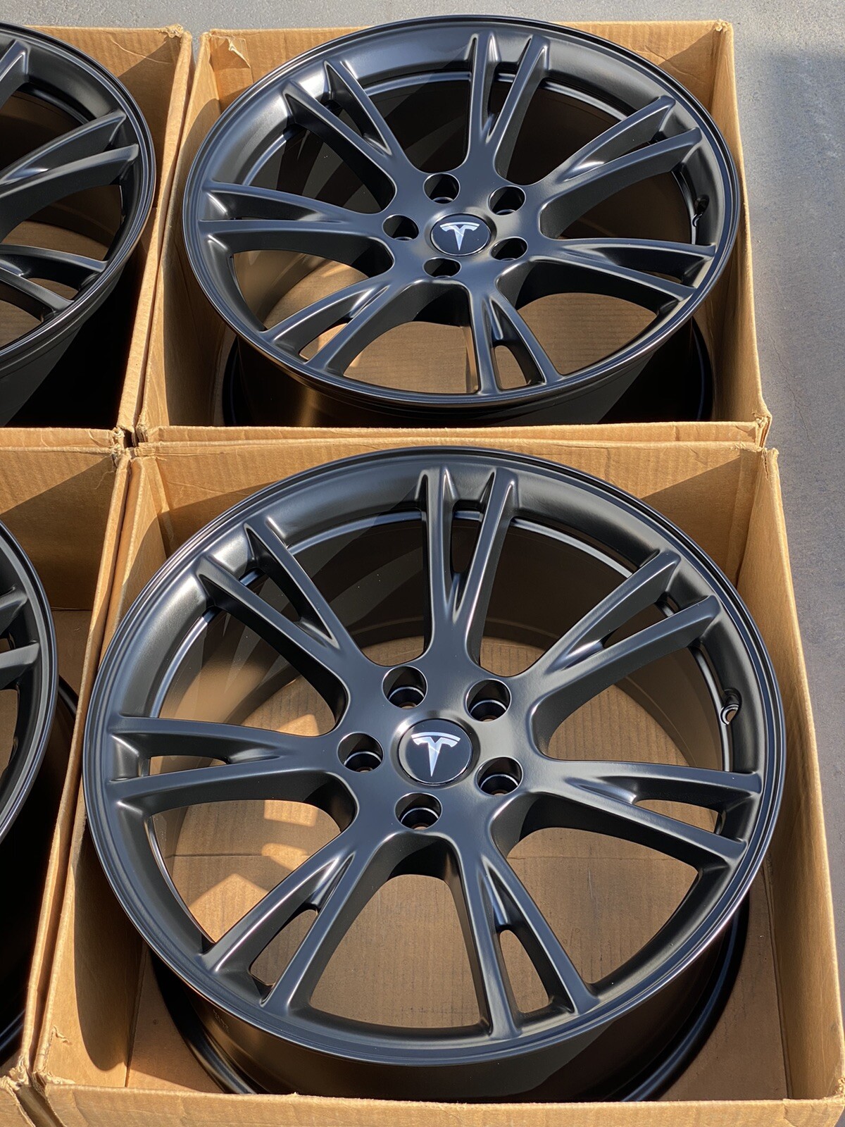 Tesla Model Y 19" Gemini Wheels RIMS Satin Black 2020 Factory OEM