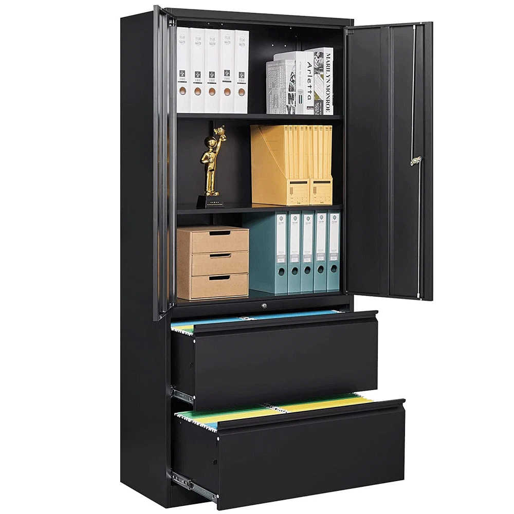 Office File Cabinet With 2 Drawers Metal Storage Filing Lock