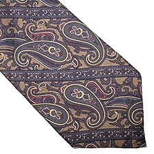 Barry of London Silk Tie Dark Classy Paisley Pattern Made in USA 58"x3.25"