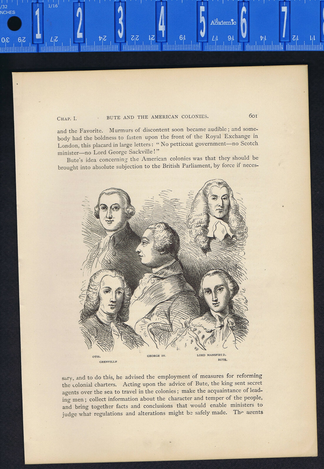 Important Englishmen during the American Revolution 1880 Page of