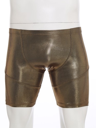 Men's Metallic Shiny Swim Trunks Elastic Waist Biker Shorts Pool Party Beachwear - Picture 50 of 66