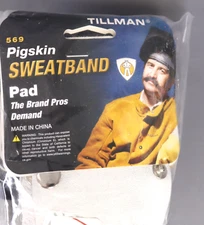 Tillman 569 Top Grain Pigskin Leather Helmet Sweatband, White (Pack of 12)