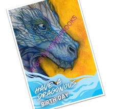 DIGITAL  Have a DRAGONOUS Birthday Yellow/Blu Greeting Cards MBSB-PRINTING REQ'D