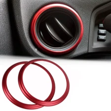2PCS Aluminum Alloy Red Air Vent Outline Ring Cover Trim Fits 13-20 BRZ 86 FRS